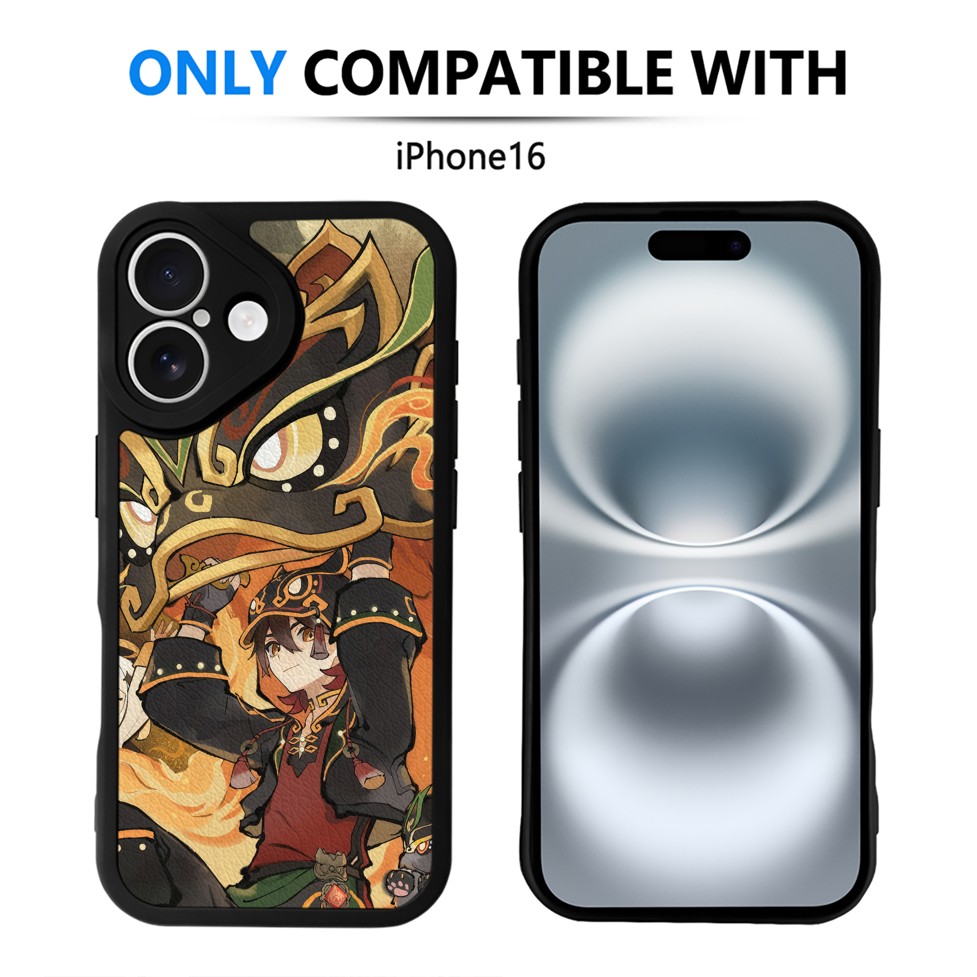 げんし神 genshin 【iPhone 16シリーズ対応】シリコンスマホケース（レザー調） 材質：シリコン